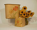 Daisies Oval Wastebasket and Tissue Cube
